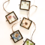 Miniature Pressed Flower Frame Frames Rose Delphinium Hydrangea Antique Brass Little Small Gift