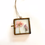 Miniature Pressed Flower Frame Frames Rose Delphinium Hydrangea Antique Brass Little Small Gift