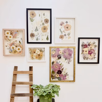Dried Preserved Pressed Flower Frame Gallery Wall Wedding Bouquet Art Wedding bouquet preservation